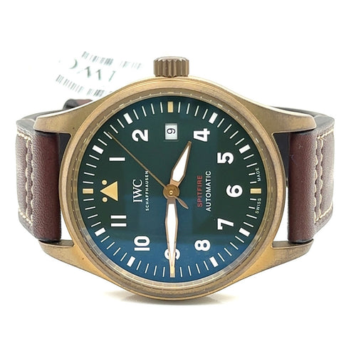 IWC Pilot's Automatic Spitfire 39mm Bronze Watch, Green Dial, IW326802