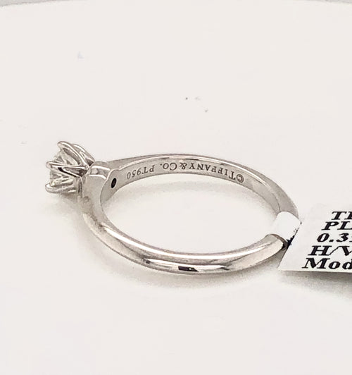 Tiffany & Co. Platinum 0.39 CT Diamond Engagement Ring H-Color, VS2-Clarity