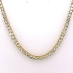14k Yellow Gold 28.50 CT Diamond Tennis Necklace, 66.7gm, 22"