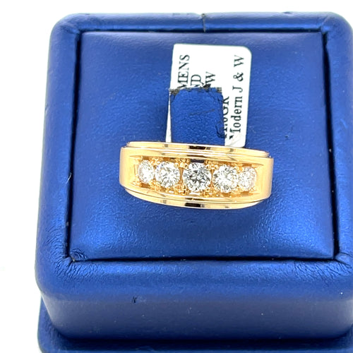 14k Yellow Gold 1.50 CT Diamond Men's Wedding Band, 11.0g, Size 8.5