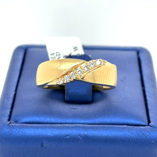 14k Yellow Gold 0.25 CT Diamond Men's Wedding Band, 5.4g, Size 11,