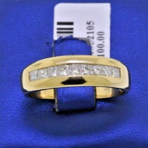 14k Yellow Gold 0.75 Princess Cut Diamond Men's Band, 4.4gm, Size 10