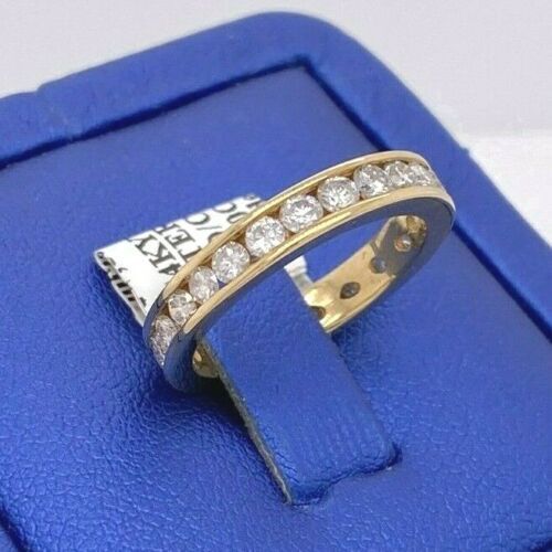 14k Yellow Gold Channel Setting 1.50 CT Diamond Eternity Band, 3.2 g