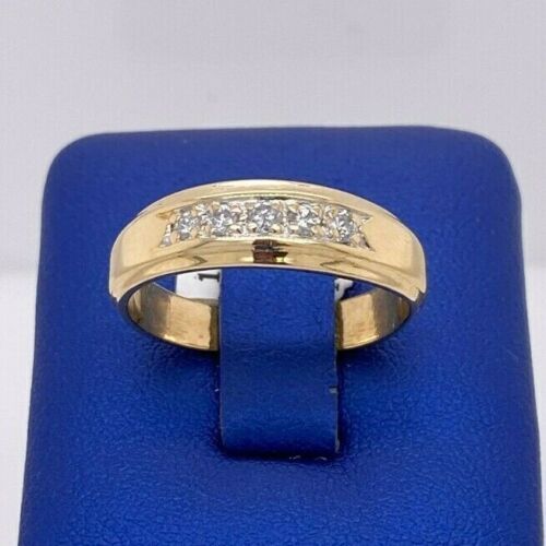 14k Yellow Gold 0.25 CT Diamond Ladies Wedding Band, 5gm, Size 9.5