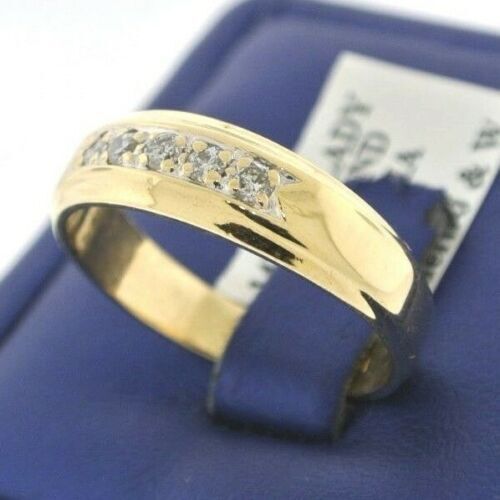 14k Yellow Gold 0.25 CT Diamond Ladies Wedding Band, 5gm, Size 9.5