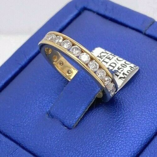 14k Yellow Gold Channel Setting 1.50 CT Diamond Eternity Band, 3.2 g