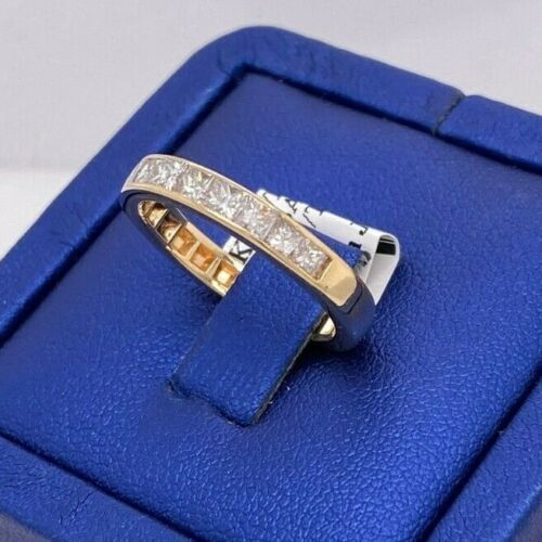 14k Yellow Gold 1.00 CT Princess Cut Diamond Ladies Wedding Band, 3.6gm