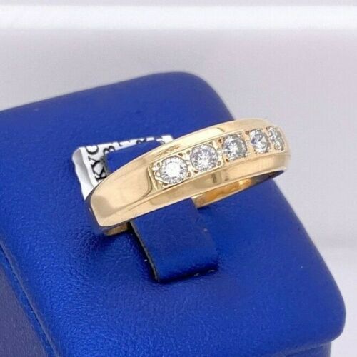 14k Yellow Gold 0.50 CT Diamond Men's Band, 5 g, Size 11.25,