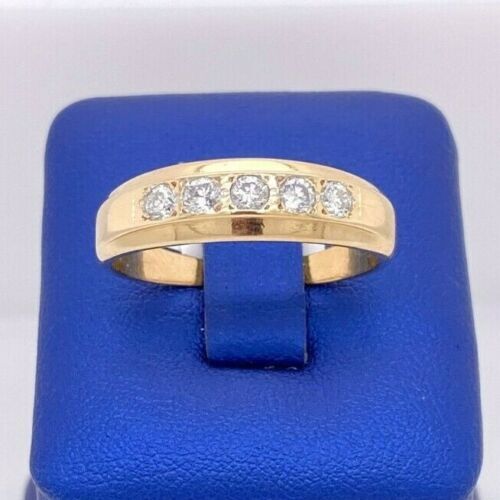 14k Yellow Gold 0.50 CT Diamond Men's Band, 5 g, Size 11.25,