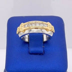 14k Two Tone Gold 0.50 CT Princess Cut Diamond Band, 6.9gm, Size 6.5