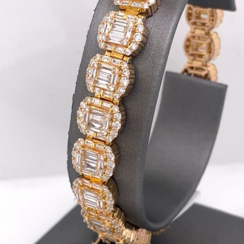 14k Rose Gold 11.00 Ct diamond Tennis Bracelet, 34.1g, 7.5"