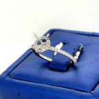18k white Gold 0.50 CT Diamond Halo Engagement Ring Mounting, 1.6gm
