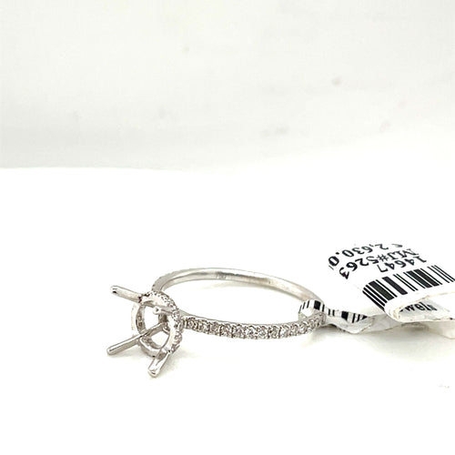 18k white Gold 0.50 CT Diamond Halo Engagement Ring Mounting, 1.6gm