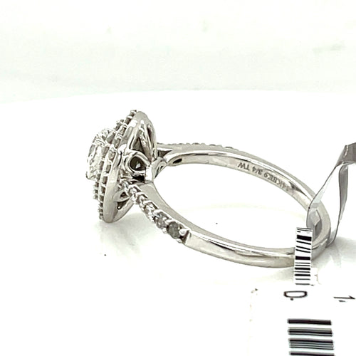 14k White Gold .075 CT Pear Shape Diamond Engagement Ring, 3.9gm