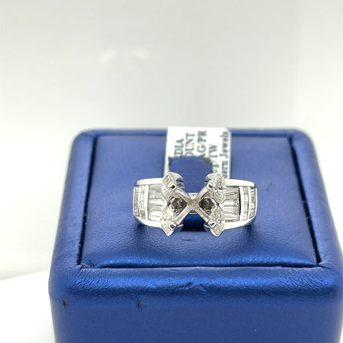 14k white Gold 2.00 CT Diamond Engagement Ring Mounting, 7.1gm