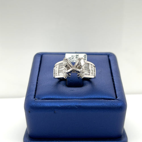 14k white Gold 2.00 CT Diamond Engagement Ring Mounting, 7.1gm