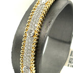 14k Yellow Gold 2.25CT Diamond Ladies Bangle Bracelet, 16.3gm,