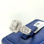 14k White Gold 1.50 Diamond Cluster Engagement Ring, 7.2g, Size 6