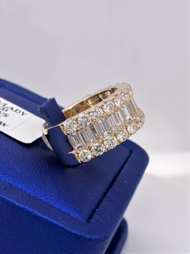 14k Yellow Gold 6.00 CT Diamond Ladies Wide Band, 9.4g, Size 7