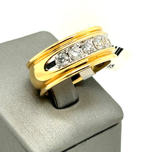 14k Yellow Gold 2.50 CT Diamond Men's Wedding Band, 19.7g, Size 10.25