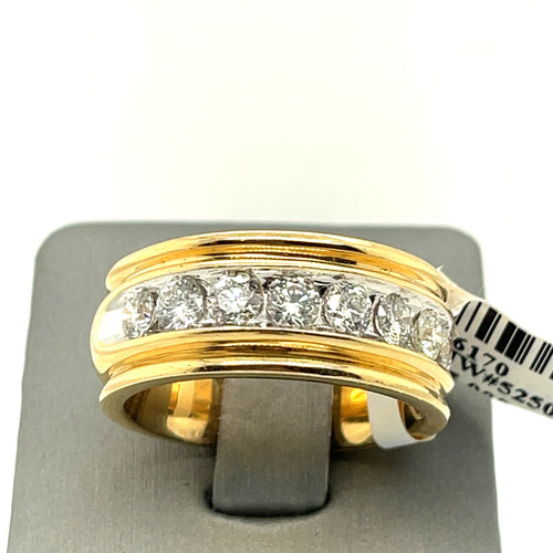 14k Yellow Gold 2.50 CT Diamond Men's Wedding Band, 19.7g, Size 10.25