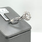 14k White Gold 1.50 CT Diamond Halo Engagement Ring, 2.5gm, Size 6.5
