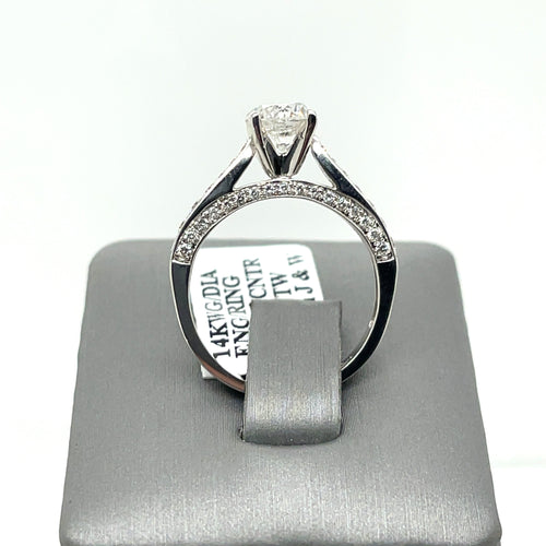 14k White Gold 2.00 CT Diamond Engagement Ring, 2.9g, Size 6.75,