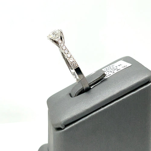 14k White Gold 2.00 CT Diamond Engagement Ring, 2.9g, Size 6.75,