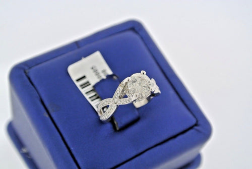 14k White Gold 2.50 CT Diamond Engagement Ring, Size 6.25, 4.6gm
