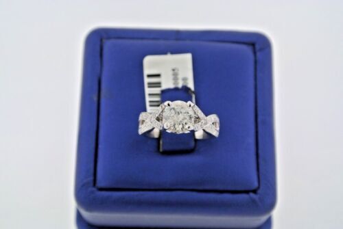 14k White Gold 2.50 CT Diamond Engagement Ring, Size 6.25, 4.6gm