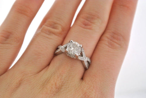 14k White Gold 2.50 CT Diamond Engagement Ring, Size 6.25, 4.6gm