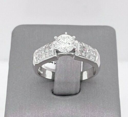 14k White Gold 0.75 CT Center Diamond, Solitaire Engagement Ring, 5.8 g