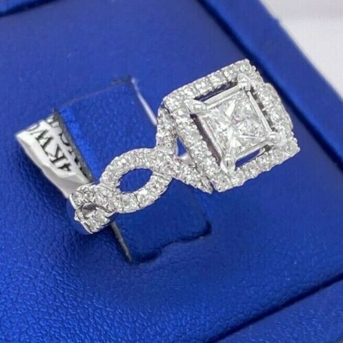 14K WHITE GOLD 1.00 CT TW PRINCESS CUT DIAMOND ENGAGEMENT RING