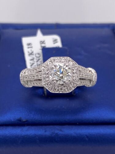 Vanna K 18k White Gold, 0.75 CT Diamond Ladies Engagement Ring, 6.4g