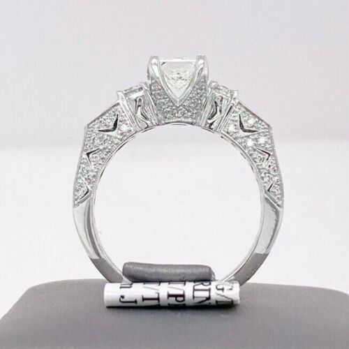 Natalie K 14k White Gold 1.45 CT Princess Cut Diamond Engagement Ring