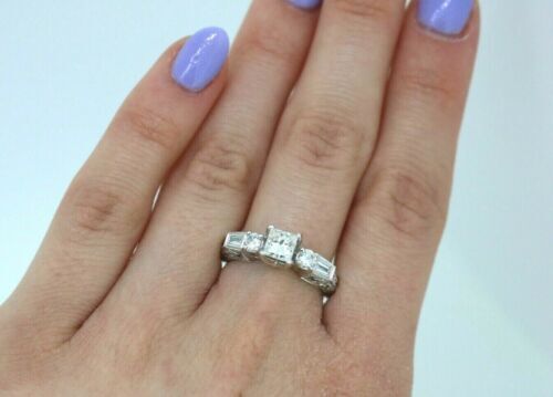 Natalie K 14k White Gold 1.45 CT Princess Cut Diamond Engagement Ring