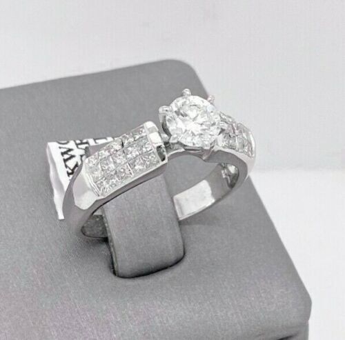 14k White Gold 0.75 CT Center Diamond, Solitaire Engagement Ring, 5.8 g
