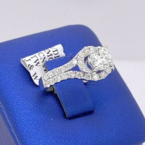 14k White Gold 1.50 CT Diamond Ladies Engagement Ring, 4.1 g, Size 6.5