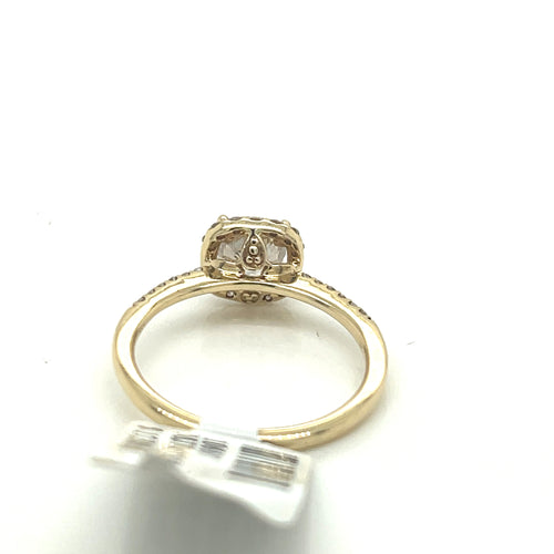 14k Yellow Gold 1.25 Ct Diamond Cushion Cut Engagement Ring, Size 6.5