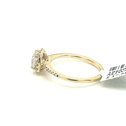 14k Yellow Gold 1.25 Ct Diamond Cushion Cut Engagement Ring, Size 6.5