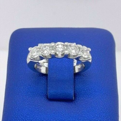 14k White Gold 1.00 CT Diamond Ladies Band, 5.4gm, Size 5.25