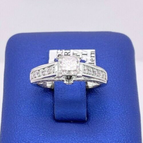 14K WHITE GOLD 1.25 CT/TW DIAMOND ENGAGEMENT RING, SIZE 5.5, 4.5 g