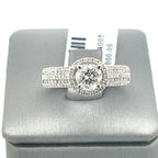 14k White Gold 1.31 CT Diamond Round Halo Engagement Ring, Size 6.5
