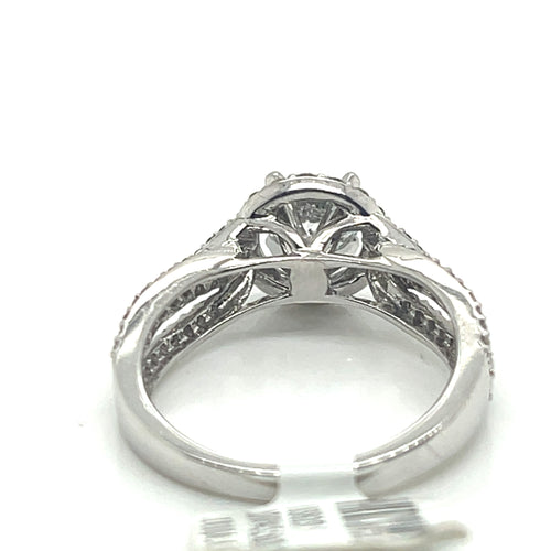 14K White Gold 1.50CT Round Cut Diamond Engagement Ring, Size 7, 4.3G