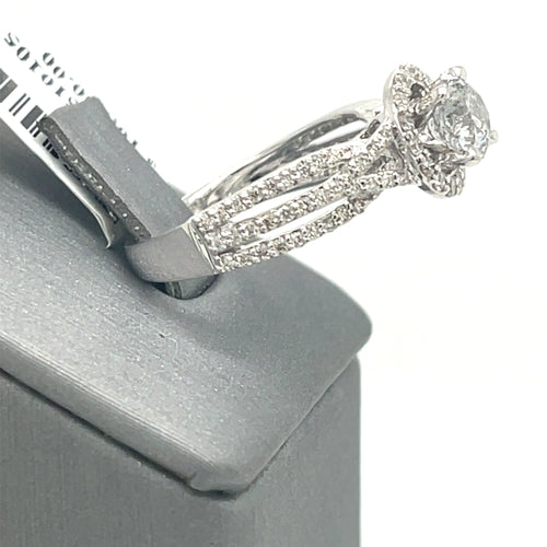 14K White Gold 1.50CT Round Cut Diamond Engagement Ring, Size 7, 4.3G