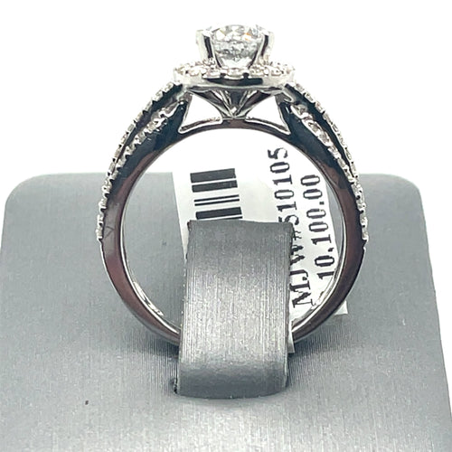 14K White Gold 1.50CT Round Cut Diamond Engagement Ring, Size 7, 4.3G