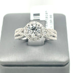 14K White Gold 1.50CT Round Cut Diamond Engagement Ring, Size 7, 4.3G
