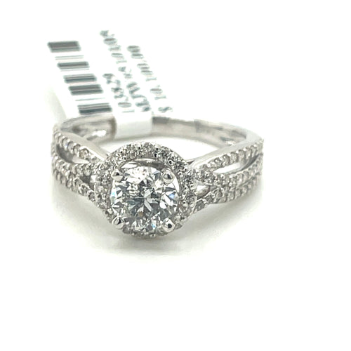 14K White Gold 1.50CT Round Cut Diamond Engagement Ring, Size 7, 4.3G
