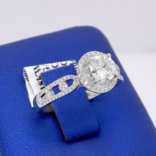 18k White Gold 1.25 CT Diamond Engagement Ring, 3.7gm, Size 6.5