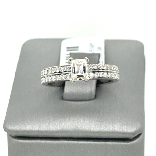 14K White Gold 1.25Ct Princess Cut Diamond Engagement ring, Size 6.5, 4g S